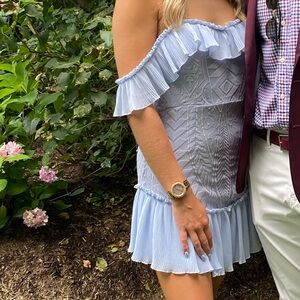 Blue off the shoulder dress